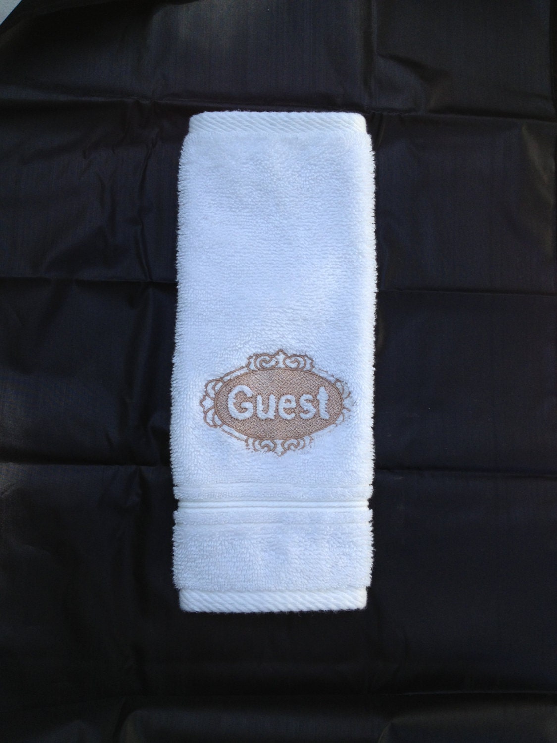 Decorative Machine Embroidered Guest Embossed Design Towel