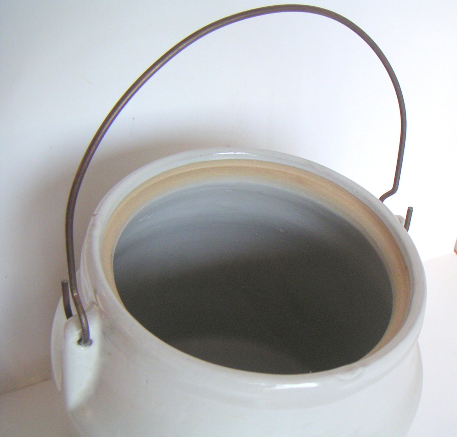 Antique Stoneware Cookie Jar by Monmouth Pottery. Maple Leaf