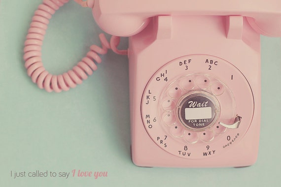 Rotary Phone Print Pink Rotary Phone Vintage Rotary Phone