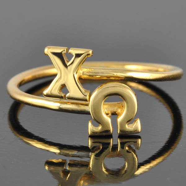 Chi Omega gold ring Chi Omega ring gold ring adjustable