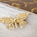 Mid century Gold plated Butterfly Brooch, Vintage 60s, Mad men, Mod jewelry, Filigree golden Brooch, Butterfly Pendant