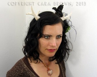 Antler costume headband White realistic tribal style deer antlers
