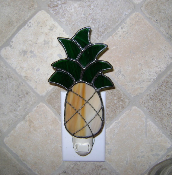 Home Pineapple Stained Glass Night Light