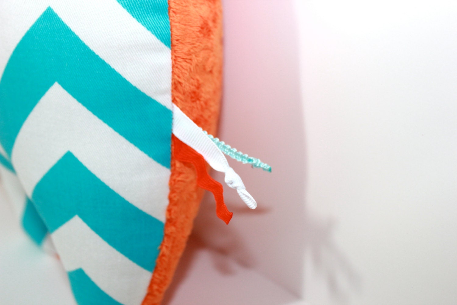 Turquoise blue orange nursery baby decor modern chevron