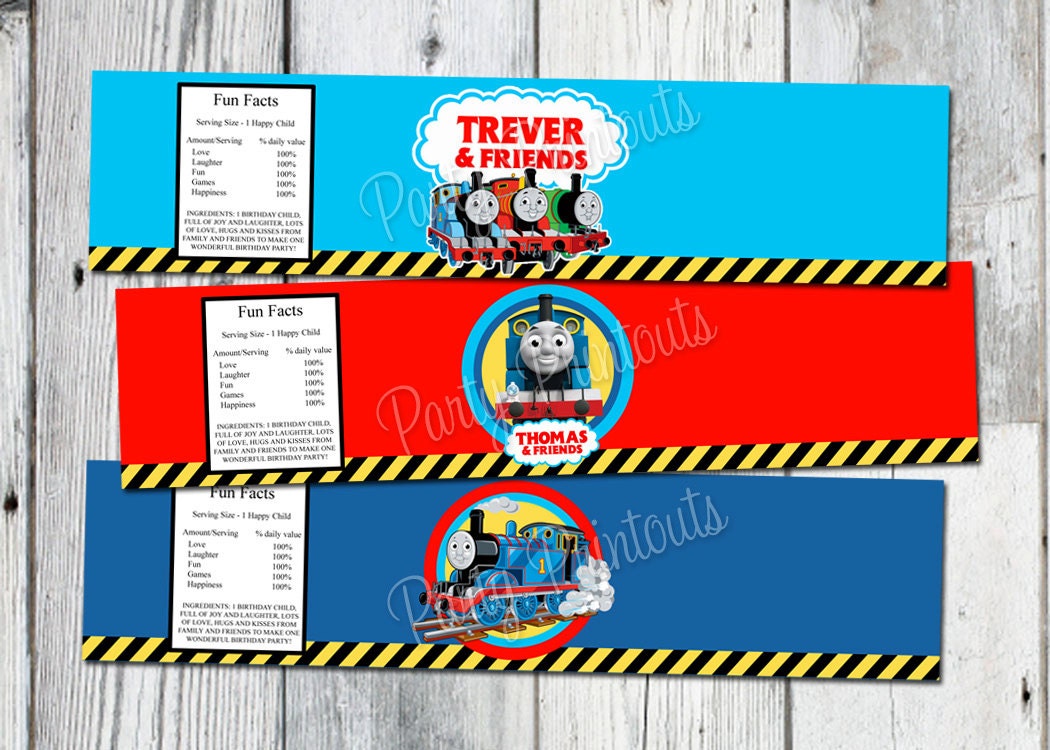 Thomas the Train Water Bottle Labels Printable by partyprintouts