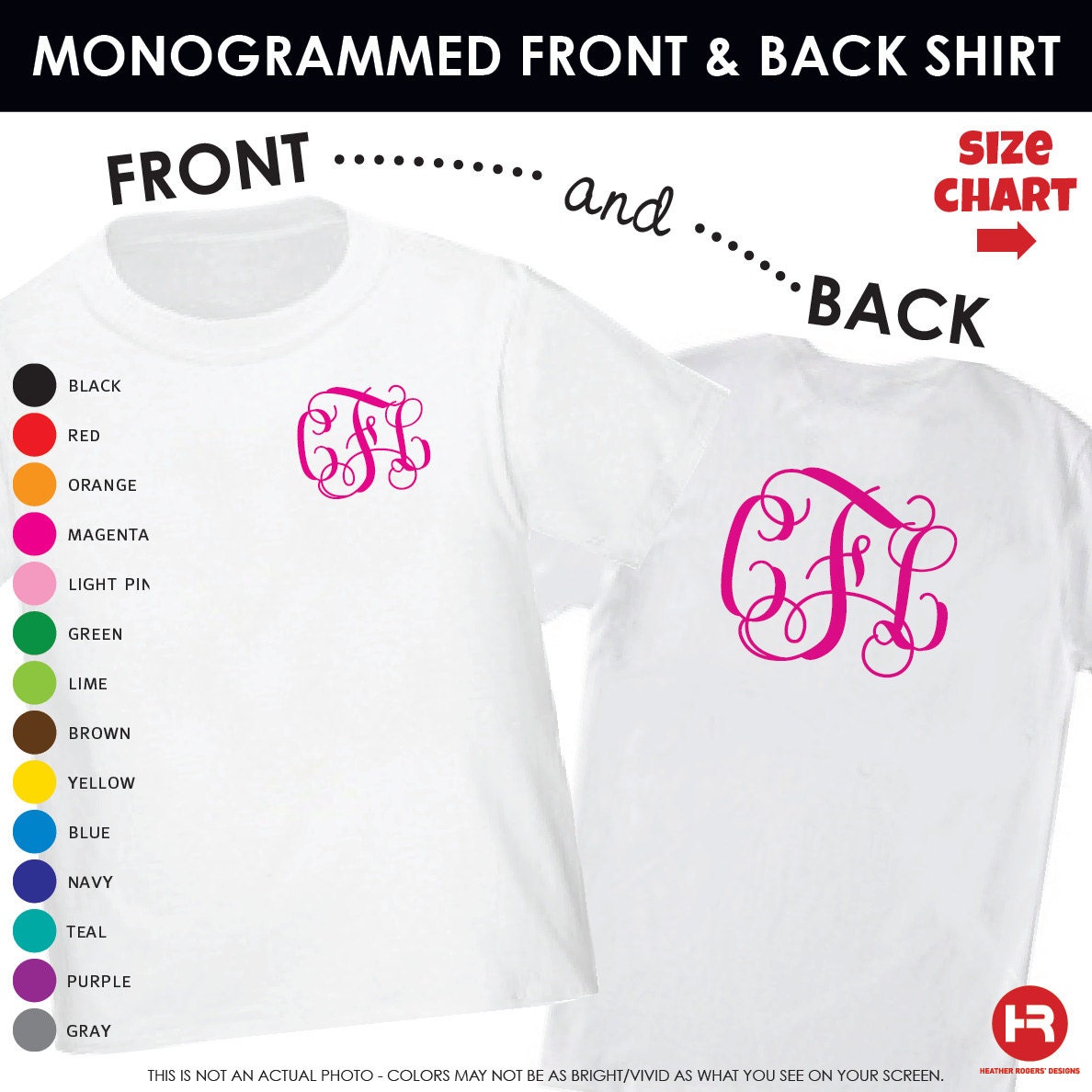 monogram on bottom of shirt