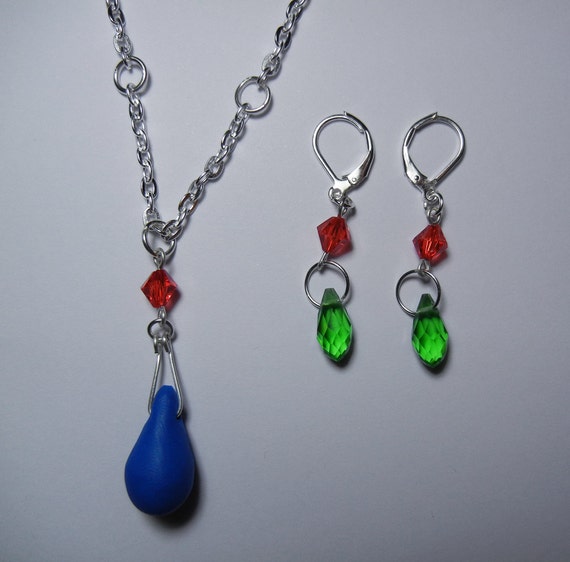 howl's moving castle necklace and earrings