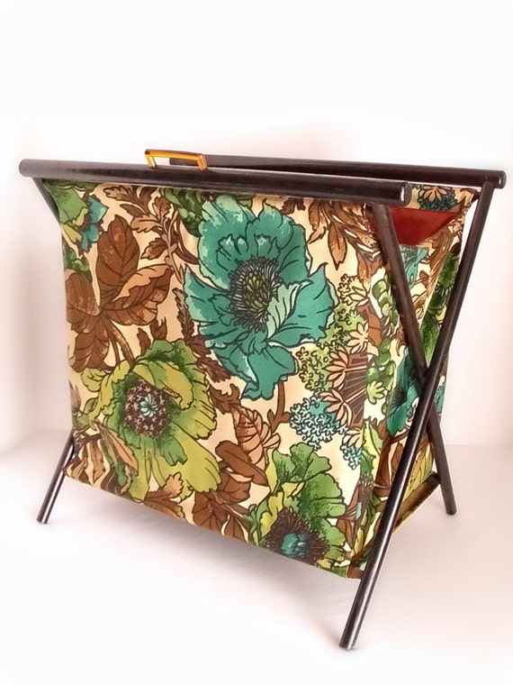 1970's Folding Yarn Basket Yarn Holder Sewing Basket