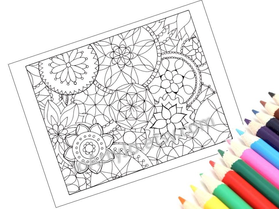 Download Printable Coloring Page Mandala PDF Instant Download Page 2