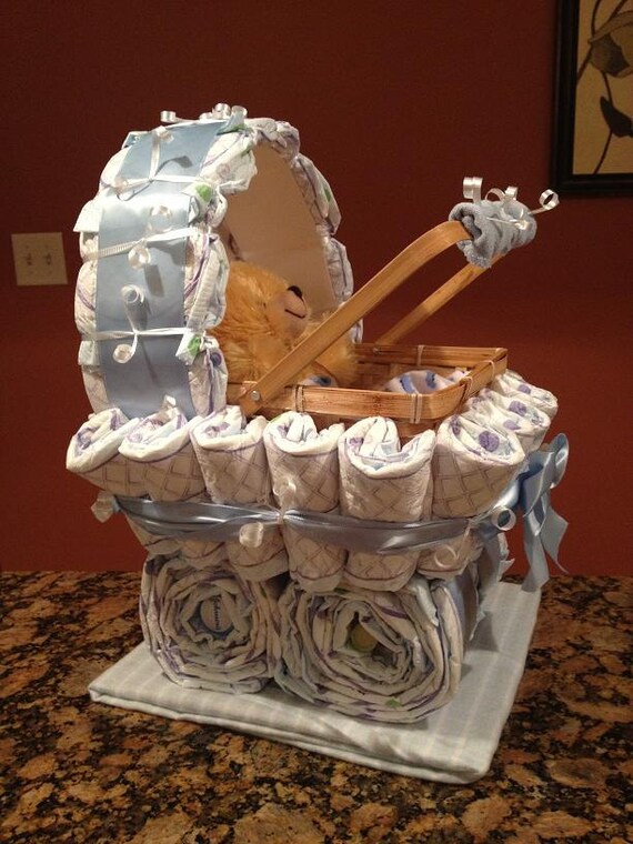 Boy Diaper Carriage Unique Baby Shower Gift