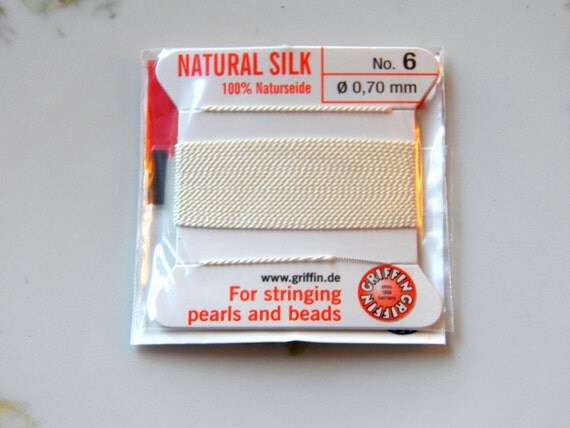 silk thread beading for Attached with 6 Size White Griffin  Beading   Cord Silk 2 Needle,