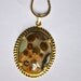Petoskey Stone Pendant, Oval Shape Stone, Tribal Pendant, Antique Gold Tone, SUMMER Accessory, Item No. B098