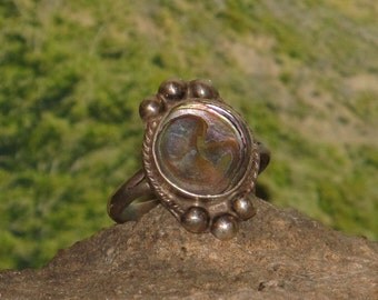 Sterling silver abalone ladies / womens ring