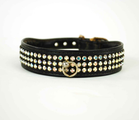 Vintage Rhinestone Dog Collar // Large by independencevintage