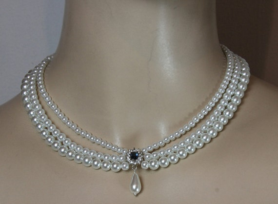 Wedding Set- Necklace And Earrings,Bridal Set,Choker,Pearls Earrings ...