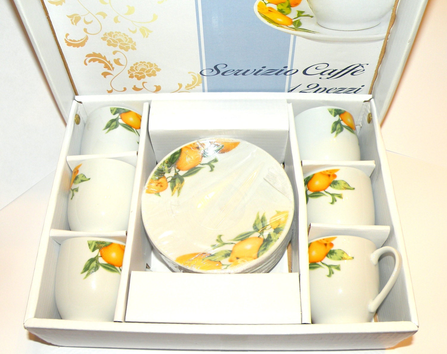 Vintage Set of 6 Demitasse Espresso Cups and by RosePetalResources