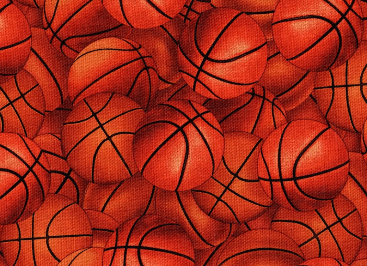 Basketball Fabric Orange Fabric Ball Fabric by thebusybeequilting