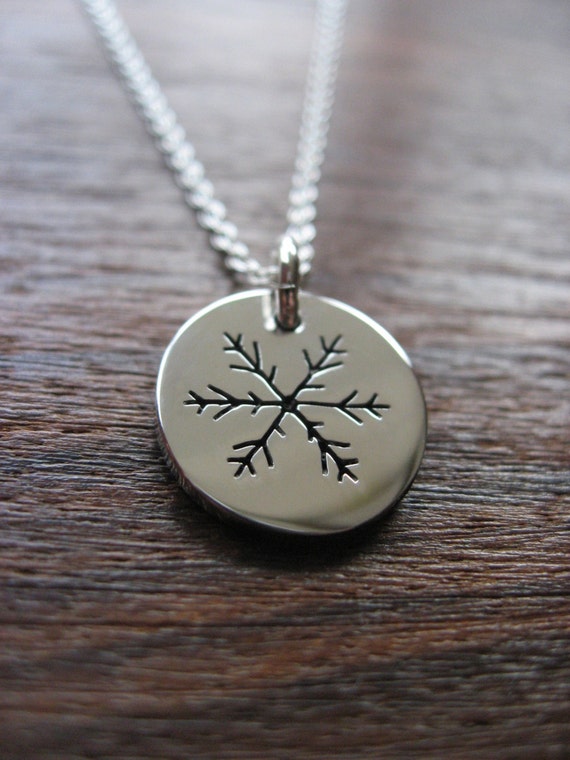 Silver Snowflake Necklace Pendant by GorjessJewellery on Etsy