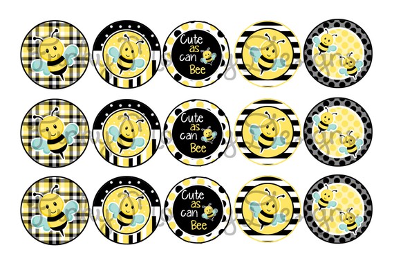 Bumble Bee INSTANT DOWNLOAD 4x6 Digital 1" Inch Bottle cap image/Digital Collage sheet Il_570xn