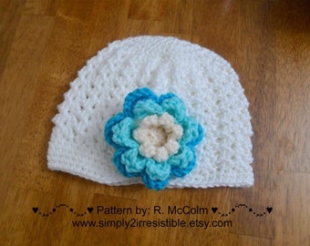 Newsboy Hat - The Lacey Newsboy - Crochet Pattern 51 - us and uk terms - Newborn to Adult - Crochet Hat PATTERN - INSTANT DOWNLOAD
