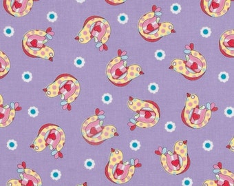 SALE - Windham Fabrics - Toy Tales Collection - Love Birds - Lavender Purple