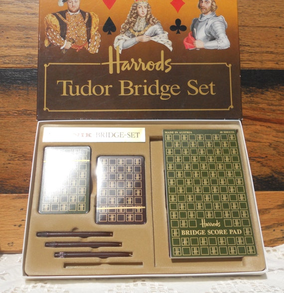 Vintage Bridge Set Harrods Tudor Piatnik Card Game of Thrones