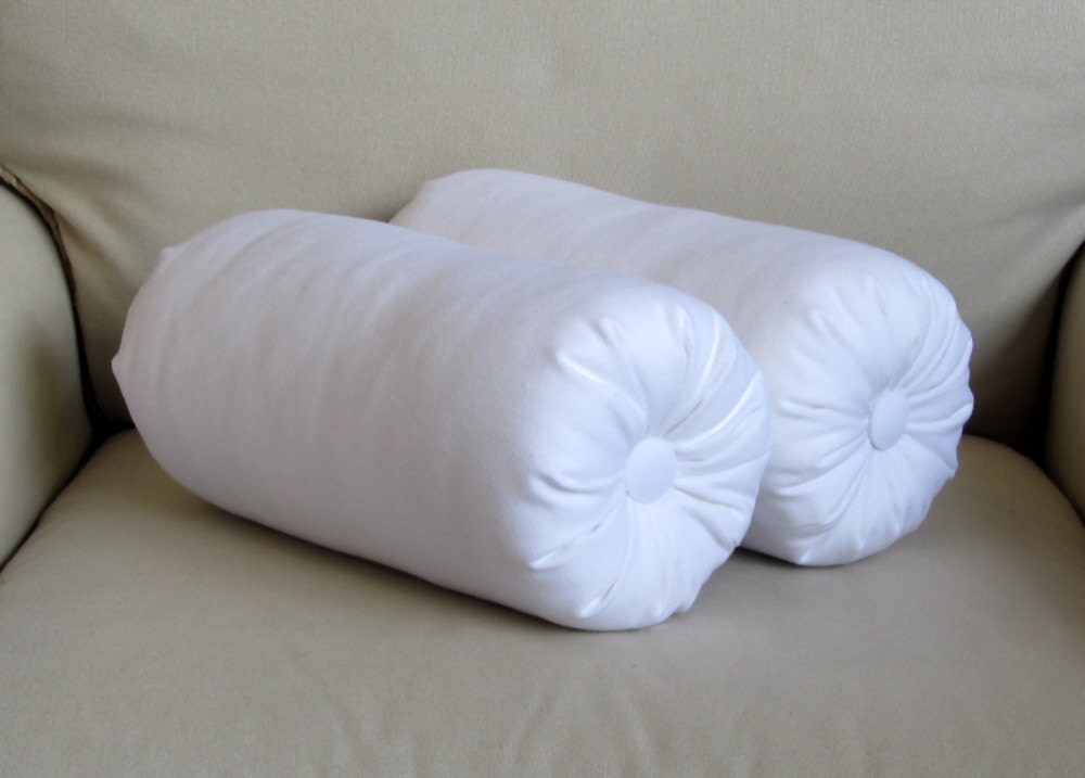 white organic cotton bolster pillows 14 x 6