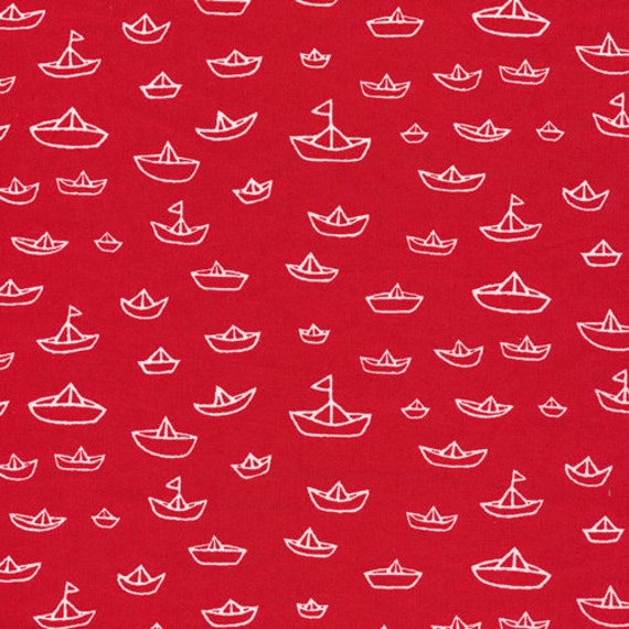 red sailboat print fabric