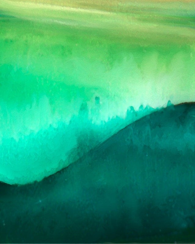 Zen Watercolor Painting Canvas Print Green Abstract Wall