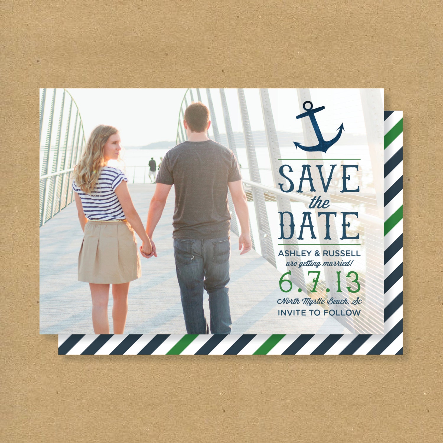 NAUTICAL ANCHOR Save the Date Cards Postcard or by HENANDCO