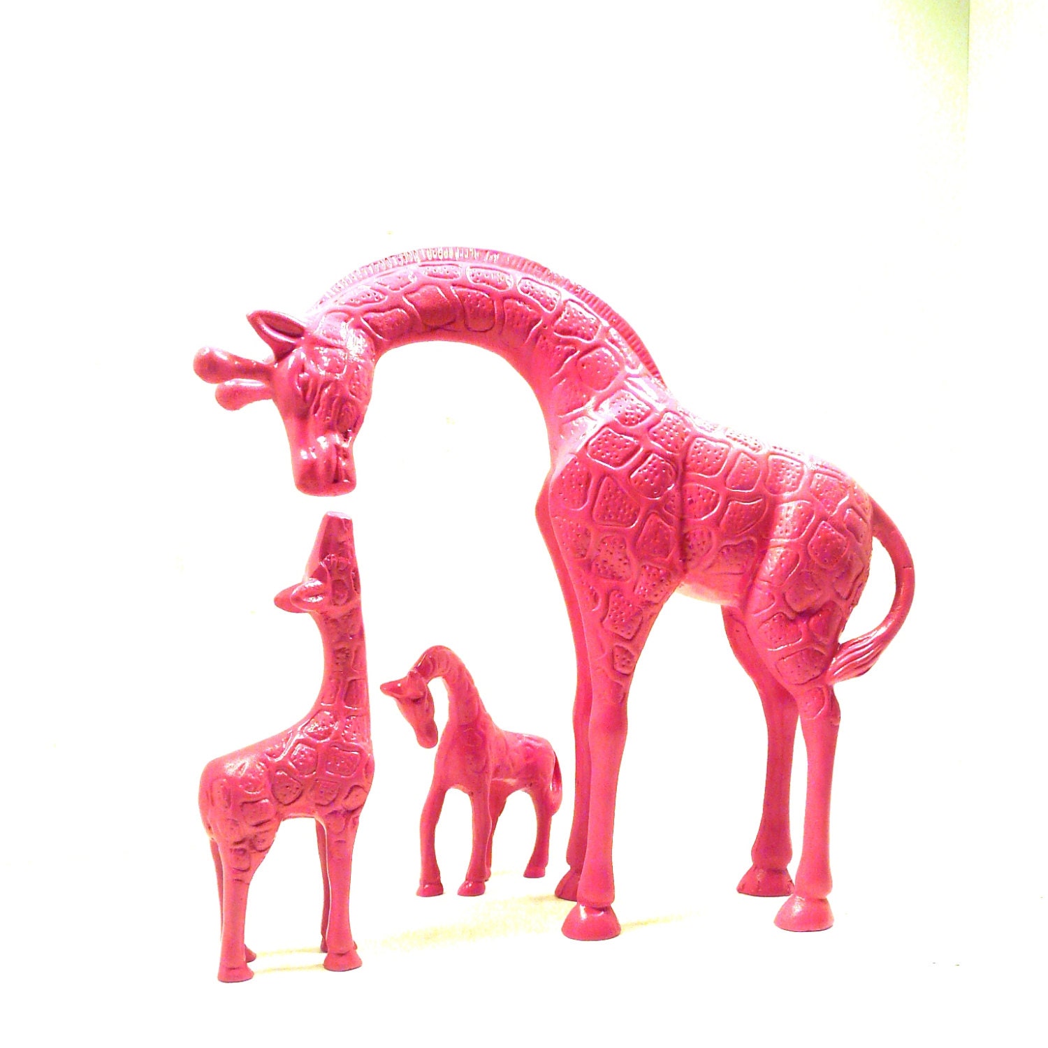 giraffe figurine set pink home decor giraffe statues by nashpop