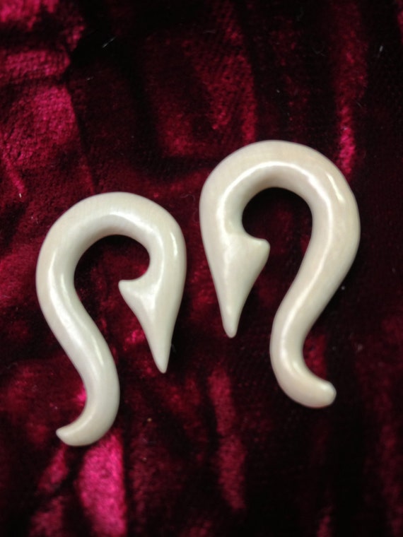 4 gauge Fossilized Mammoth tusk earrings by judithdervish on Etsy
