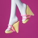Monster High custom doll shoes: Fluttershy wedges