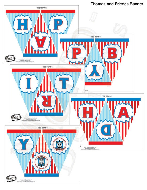 Thomas and Friends Banner - Instant Download Il_570xn