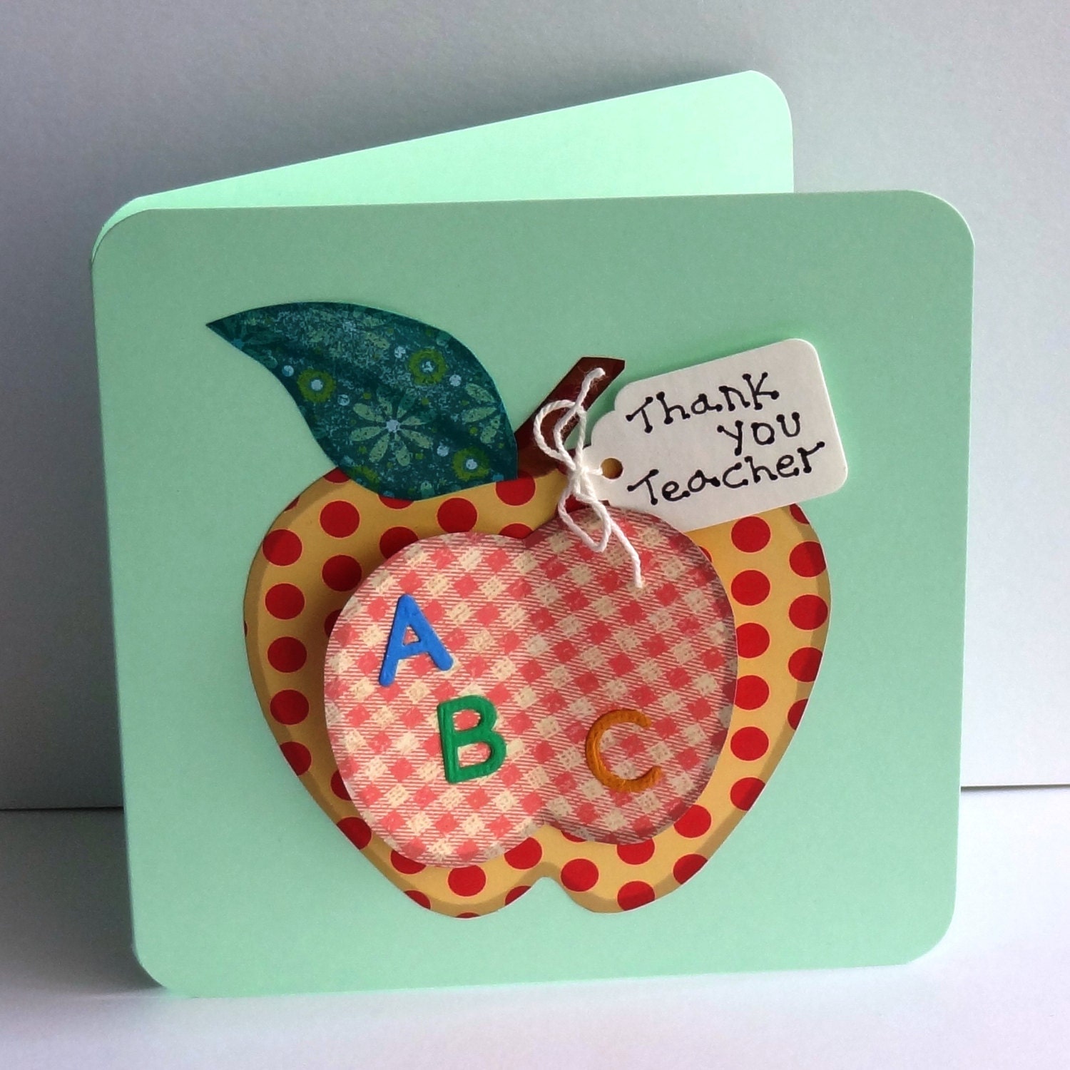 Thank You Teacher Apple Cards Set of 2 by pollypurplehorse