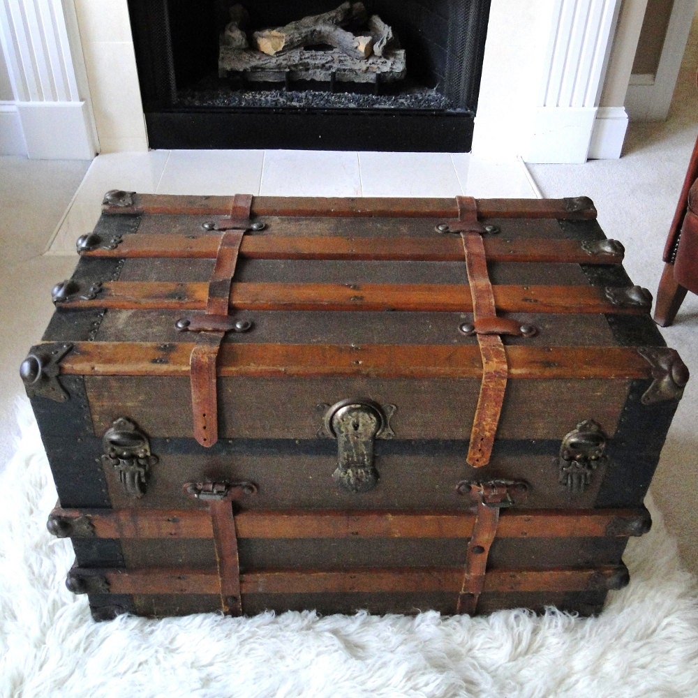 New Old Trunks As Coffee Tables with Simple Decor