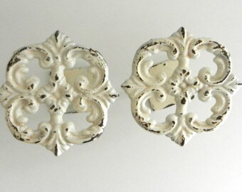 Shabby Chic Curtain Tie Backs, Set of 2 French Country Curtain Tiebacks, Cottage Style Wall Decor, Window Treatment Accessory