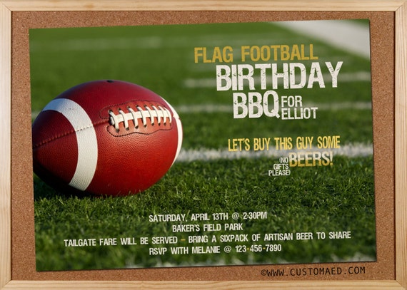 Flag Football Party Invitations 2