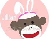 Easter bunny sock monkey- personalized - digital image Il_170x135