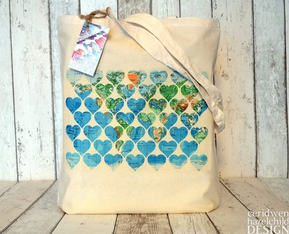 ... Fair Trade Tote Bag, Reusable Shopper Bag, Cotton Tote, Shopping Bag