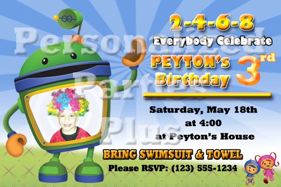 Team Umizoomi Birthday Party Invitations that are Personalized Il_570xn