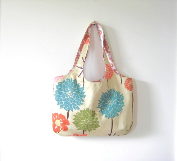 Sale Floral Tote Bag, Large Floral Purse, Beach Bag, Book Bag, with ...