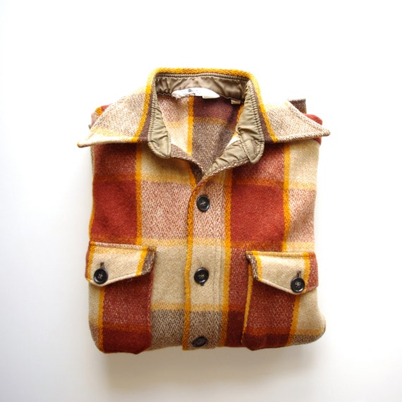 Vintage Woolrich Flannel Shirt Men's L Red Yellow