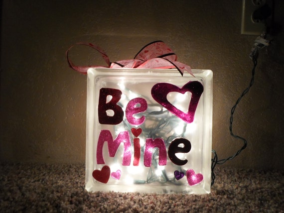 valentines day glass blocks