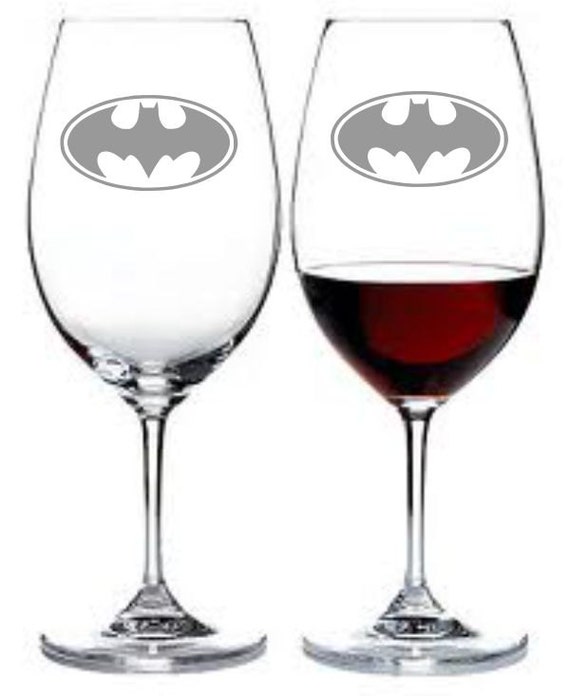 Batman Set of 2 Sand Carved etched by WulfCreekDesigns on Etsy