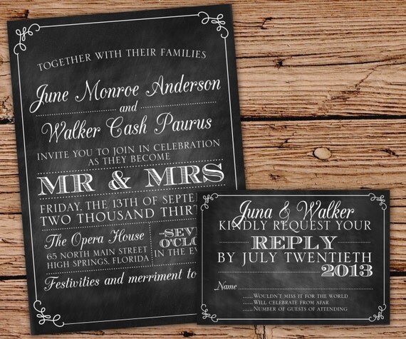 Chalkboard Engagement Invitations 8