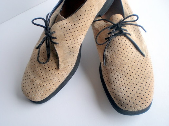 Mens Hush Puppies Oxford Shoes  Vintage Mens Perforated Rockabilly ...