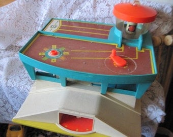 Green Airport Fisher price 1970s,Vintage Fisher Price Little People, Vintage Toys, / Hard to Find NOT INCLUDED In Coupon SALE