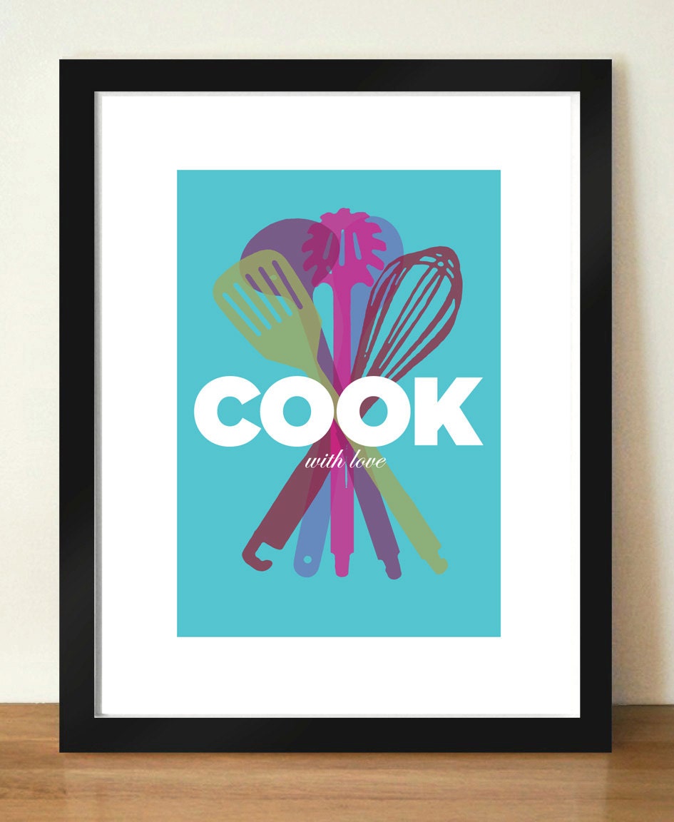 Kitchen Wall Art Mid Century Modern by visualphilosophy on Etsy