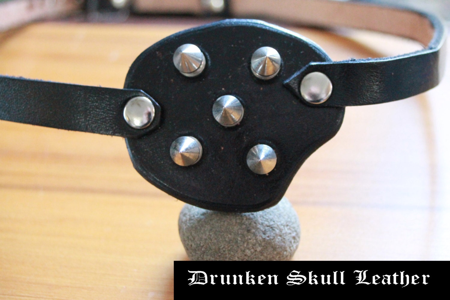 custom made leather eye patch with spikes.